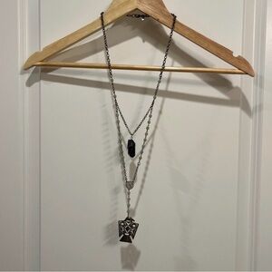Beautiful Free People Southwestern Necklace & Straw Tote